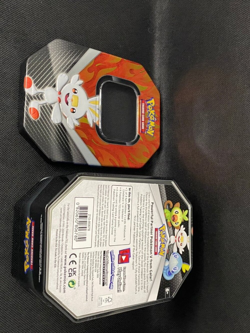 Empty Scorbunny Pokemon Galar Partners Tin Storage Container